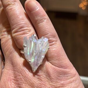 Elegant Silver Iridescent Ring